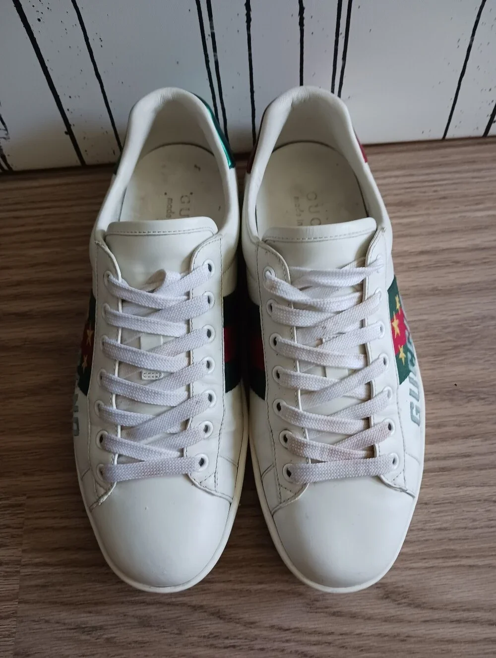 Gucci Ace Sneakers With Gucci Band Embroidery  Size 7